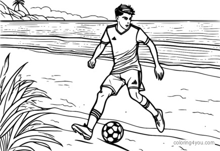 Paulo Dybala soccer beach coloring pages