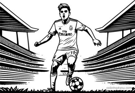 Paulo Dybala soccer stadium coloring pages