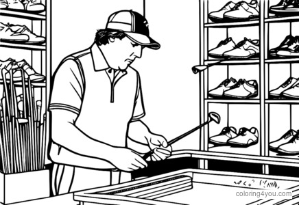 Phil Mickelson selecting his golf clubs and balls