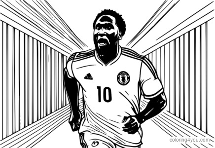 Coloriages de ballon de football Romelu Lukaku pour enfants et adultes