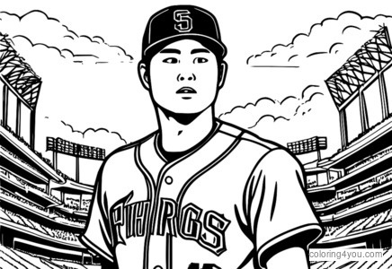 Shohei Ohtani ném bóng với vẻ mặt dữ tợn