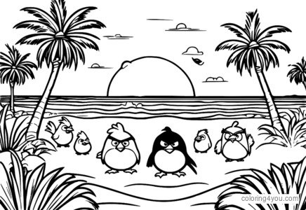 Desenhos para colorir do filme Angry Birds 2 para crianças