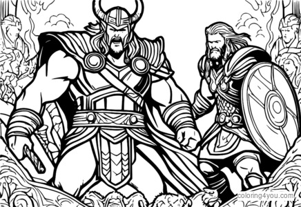 Thor, kurt Fenrir'e karşı savaşıyor