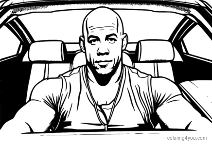 Vin Diesel as Dom Toretto surrounded by his family