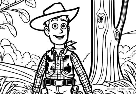 Woody Android coloring page mula sa Toy Story 4