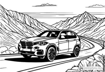 BMW X5 on a mountain road