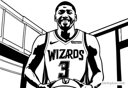 Bradley Beal ikkulurit paġna bl-uniformi Washington Wizards u basketball