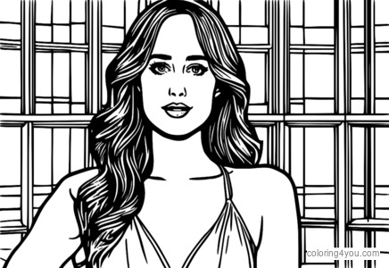 Dakota Johnson Anastasia Steele Coloring Page