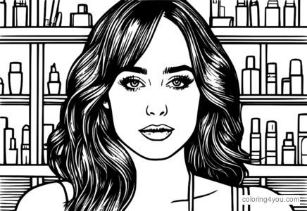 Página para colorear de Productos de Belleza Dakota Johnson