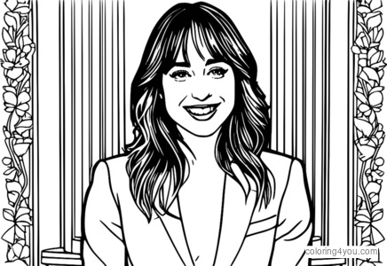 Pahina ng pangkulay ng Dakota Johnson