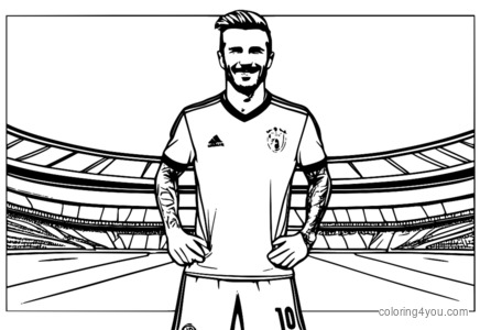 Desen de colorat David Beckham fotbal