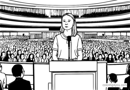 Greta Thunberg hélt ræðu á vettvangi Sameinuðu þjóðanna þar sem fjöldi fólks hlustaði