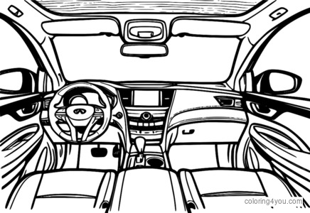 Dibujo para colorear del interior del Infiniti QX60