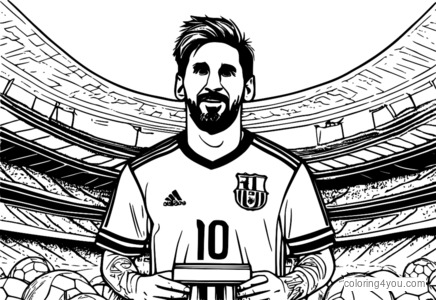 Dibujo de Camiseta de Lionel Messi Argentina para colorear