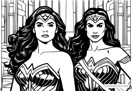 Melissa McCarthy and Gal Gadot as Wonder Woman, playful tiara