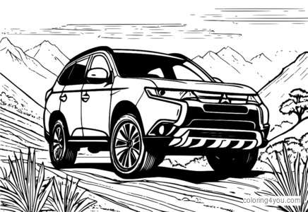 Tranh tô màu Mitsubishi Outlander dành cho bé