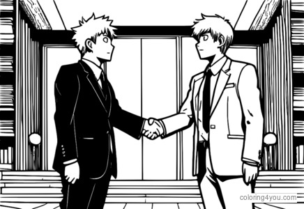 Mob va Reigen "Mob Psycho 100" anime bo'yoq sahifasidan