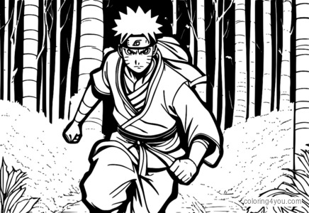 Naruto Uzumaki sexama-gakure, μανδύας ninja - εικόνα σε χρώμα