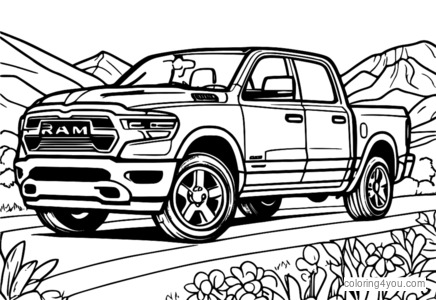 Dibujo de Familia Ram 1500 para colorear