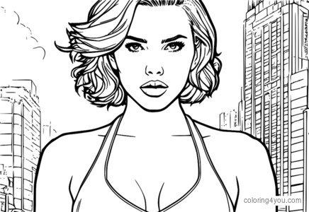 coloriage de Scarlett Johansson dans le rôle de Lucy du film