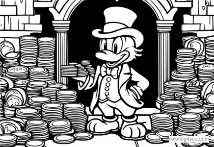 Scrooge McDuck's Money Bin színező oldal