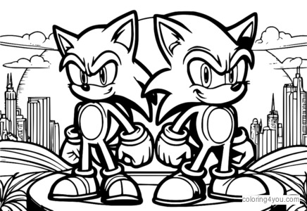 Sonic and Tails színező oldal, Sonic the Hedgehog 2 összeáll