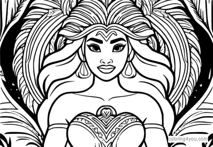 Te fiti heart coloring pages, disney island goddess, free pictures