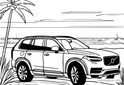 Volvo XC90 cargado con familiares felices rumbo a la playa