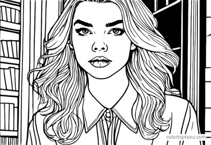 Dibujo de Anya Taylor-Joy Anoche en el Soho para colorear