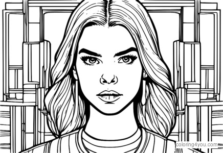 Desen de colorat Anya Taylor-Joy RAMS