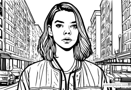 Anya Taylor-Joy Split coloring page