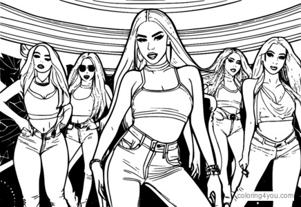 Vibrant club dancing illustration of Ava Max.