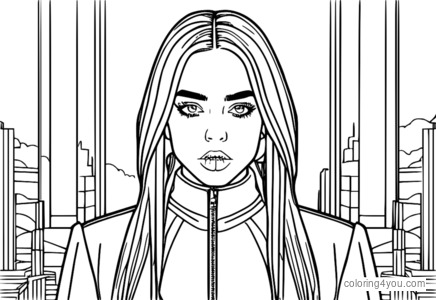 Billie Eilish mode målarbok