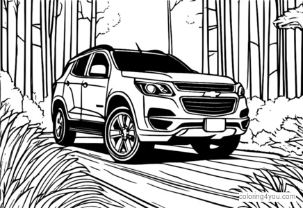 Chevrolet Trailblazer едзе па лесе