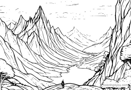 Desenho de Eragon para colorir nas montanhas