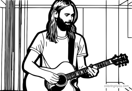 Tranh tô màu James Valentine Maroon 5