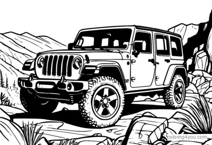 Jeep Wrangler off-road na kamenitém terénu