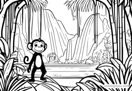 Omalovánka Wild Kratts Jungle Monkey, kreslené postavičky, karikatury pro děti