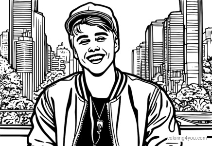 Justin Bieber smije se šalom na komičnoj pozadini