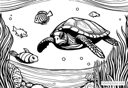 Wild Kratts Turtle tegningsside, tegneseriefigurer, livet i havet