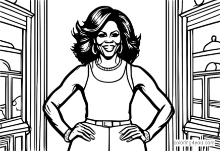 Michelle Obama fitness målarbok för barn