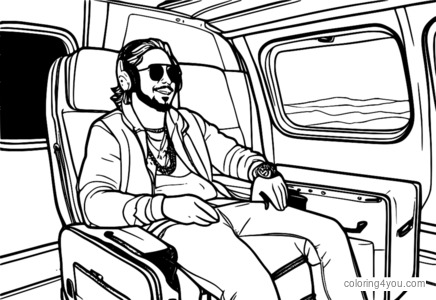 Post Malone travel coloring page