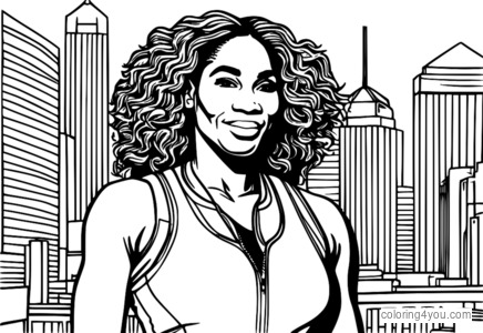 Coloriage - Serena Williams, médaille d'or olympique