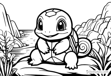 „Pokémon Squirtle“ dažymo puslapis