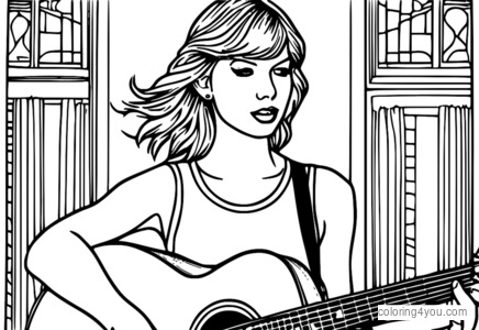 Taylor Swift tocando la guitarra con Joe Alwyn