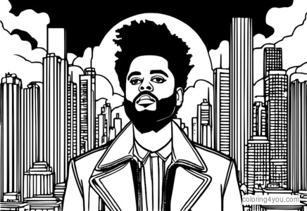 Coloriages The Weeknd blue mood - exprimez vos émotions