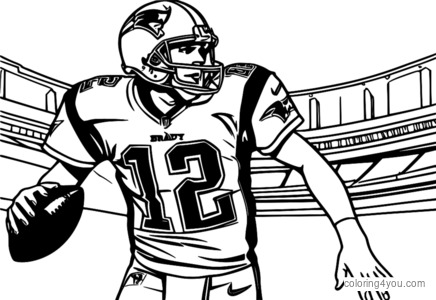 Tom Brady football coloring page