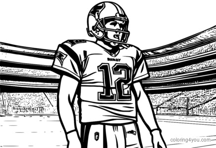 Coloriage de Croquis de Tom Brady pour Colorier