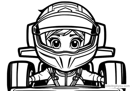 Vanellope von Schweetz go-kart coloring page