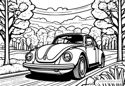 Coloring pages of an electric Volkswagen ID.4 car